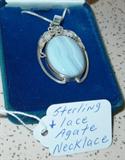 Sterling & Lace Agate Necklace