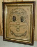 1870's Marriage Certificate w/Tin Type Photos