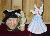Royal Doulton Toby Jug & Lady Figurine
