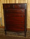 3 Piece Mahogany Spool Design Bedroom Set