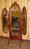 Mahogany Tri Fold Dressing Mirror