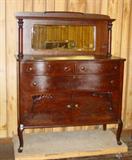 Oak Server w/Mirror