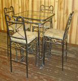 5 Piece Modern Glass Top Pub Set