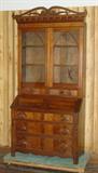 1870's Walnut 2 Piece Bookcase Secretary