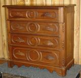 Walnut Chest w/Carved Pulls