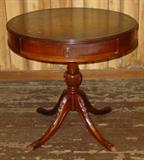 Mahogany Drum Table w/2 Drawers