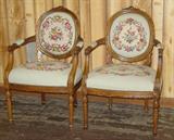 Pair of Needlepoint Arm Chairs