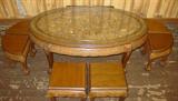 Asian Carved Table w/8 Stools
