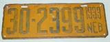 1933 NEB License Plate