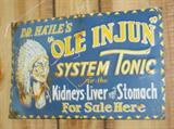 Ole Injun Tonic Tin Sign