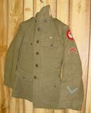 WWI Wool Uniform w/Pants, Overseas Cap & Collar Discs