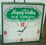 Vintage Lighted Happy Valley Ice Cream Clock