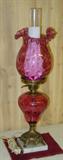 Fenton Cranberry Lamp