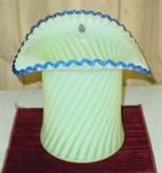 Fenton Vaseline Hat Vase