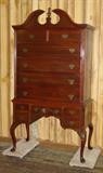 Mahogany Queen Anne High Boy Chest