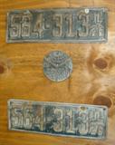 1926 Illinois License Plates w/Vehicle Tax Plate