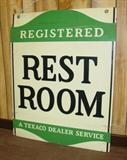 1961 Heavy Metal Texaco Rest Room Sign