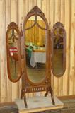 Mahogany Tri Fold Dressing Mirror