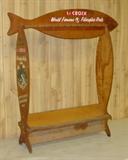 Vintage Wooden Fishing Rod Display