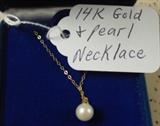 14K Gold & Pearl Necklace