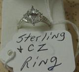 Sterling & CZ Ring  (Lots More Fine Jewelry Not Pictured)