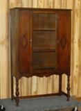 1920's Walnut China Cabinet