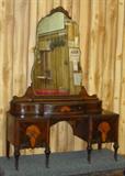 Fancy 1920's Walnut Make Up Vanity