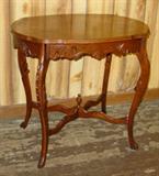 French Walnut Inlaid Lamp Table