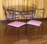 Wrought Iron & Glass Top Patio Set