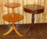 2 Tier Table & Mahogany Drum Table