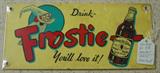1953 Metal Frostie Root Beer Sign (Still Sealed In Plastic)