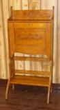Antique Oak Traveling Drop Front Desk (Legs & Shelf Fold In)