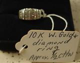 10K White Gold & Diamond Ring