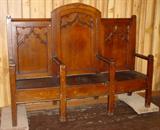 Large Oak Deacons Bench w/3 Seats