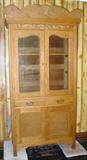 Oak Kitchen Cupboard w/Top Crown & Carvings