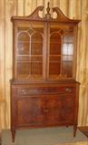 Walnut China Cabinet w/Arch Top