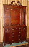 Mahg. Breakfront China Cabinet