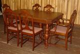 1920's Walnut Table & 6 Chairs