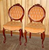 Pair of Rose Back Parlor Side Chairs