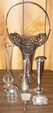 Silverplate Basket & Sterling Pieces