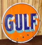 42" Double Sided Porcelain GULF Sign