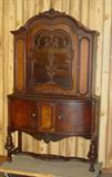 1930's Walnut Dome Top China Cabinet