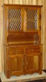 Modern 2 Piece Pine China Cabinet