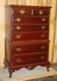 Mahogany Queen Anne Chest on Chest