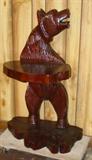 Carved Mahogany Bear Table