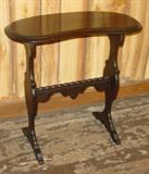 Walnut Kidney Shape Accent Table
