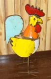 Metal Rooster Yard Decoration