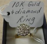 10K & Diamond Ring
