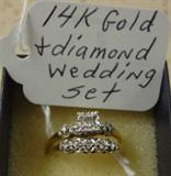 14K Gold & Diamond Wedding Set