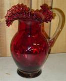 Cranberry Glass Pitcher